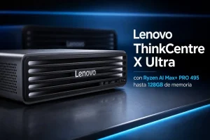 thinkcentre x ultra — Lenovo mete 128 GB y Ryzen AI Max+ PRO 495 en un PC de 1,6 litros