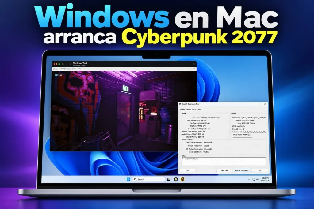 UTM ejecuta Cyberpunk 2077 en Windows 11 virtualizado con DirectX 12 UTM 5.0.5 beta características — UTM ejecuta Cyberpunk 2077 en Windows 11 virtualizado con DirectX 12