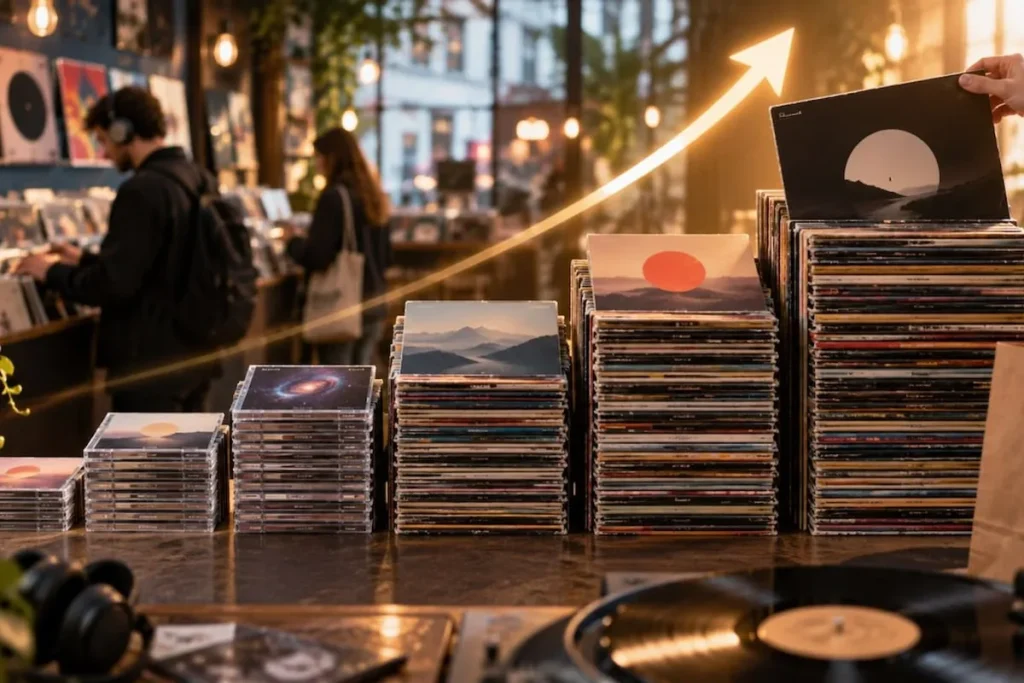 vinilos y cds — Los CD crecen un 58,6% en EE. UU. y los vinilos recuperan fuerza