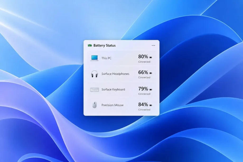 Windows 11 prepara el widget de batería para tus dispositivos widget batería Windows 11 — Windows 11 prepara el widget de batería para tus dispositivos