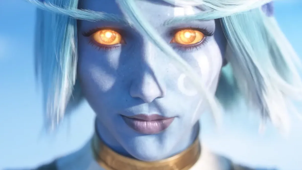 World of Warcraft: Forever — WoW Forever trailer image of blue elf lady with gold eyes
