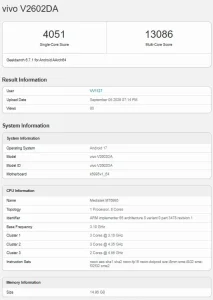 Vivo X500 Pro Max Geekbench-