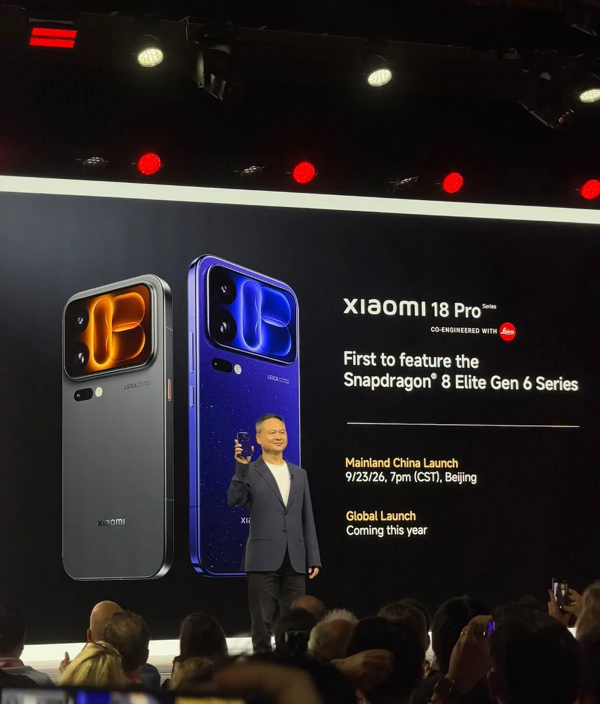 During the Snapdragon Summit, Xiaomi confirmed the global launch of the Xiaomi 18 Pro this year.