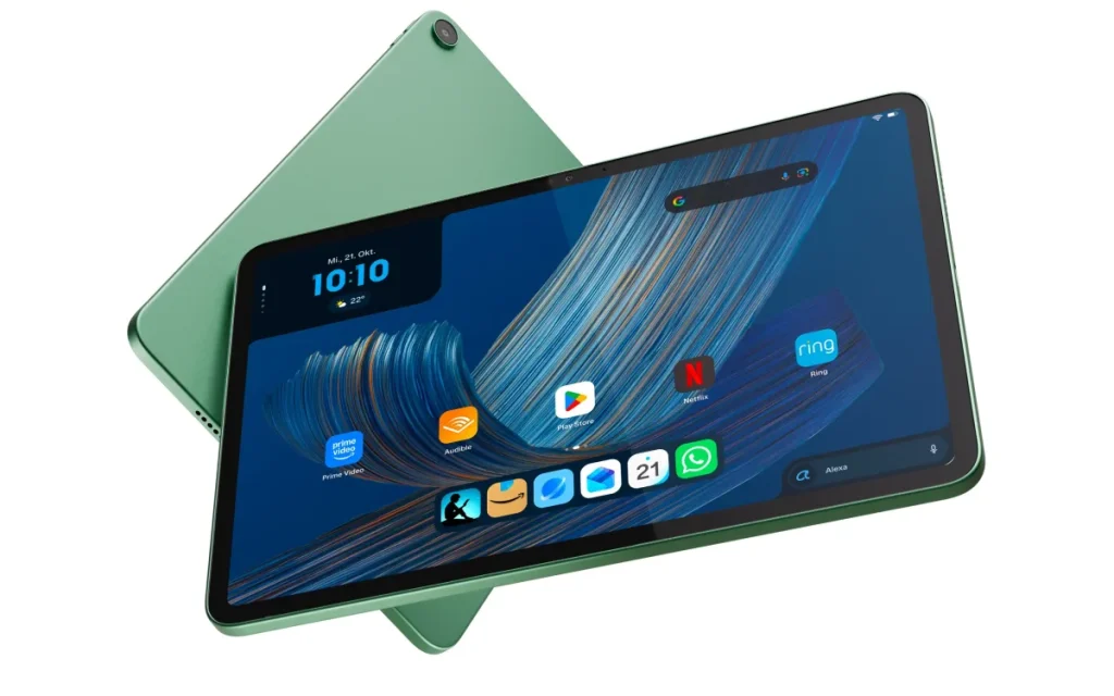 Amazon Alexa Tablet 11 con frontal y trasera verdes