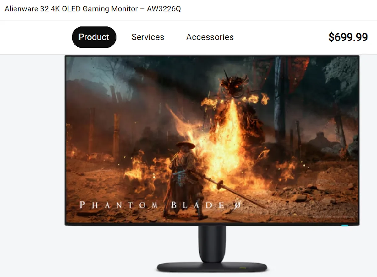 Alienware AW3226Q — Alienware 32-inch 4K RGB Tandem OLED monitor now available for $699
