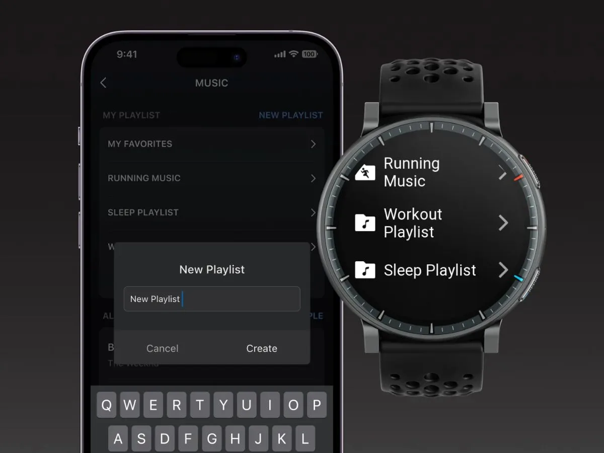 Herramienta de gestión de música del smartwatch Amazfit Active Max
