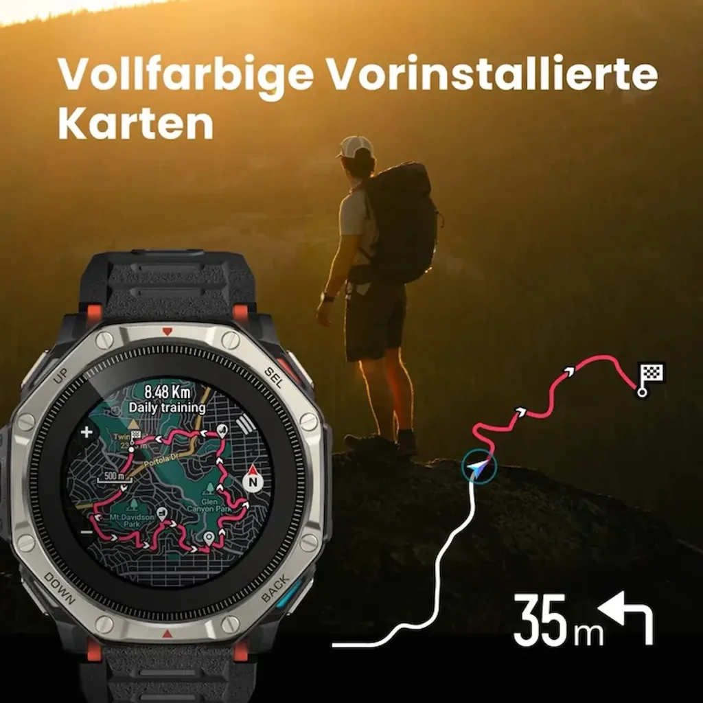 Vista del reloj de Amazfit con paneles solares que llega a Europa