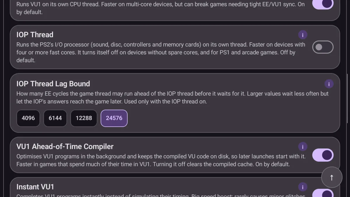 ARMSX2 IOP thread setting