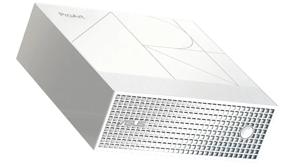 ASUS ProArt GR1X RTX Spark en vista angular sobre fondo neutro