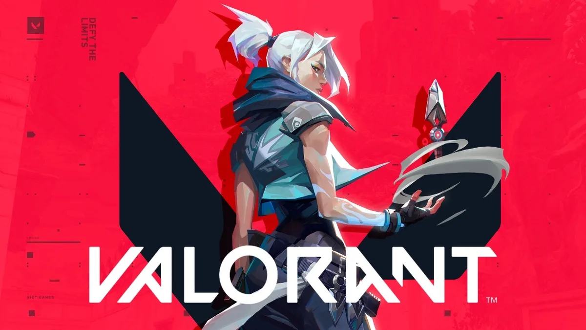 bloqueo Valorant CPU usada — The image features a character from the game'Valorant' by Riot Games against a red background with the text'DEFY THE LIMITS' on the left.
