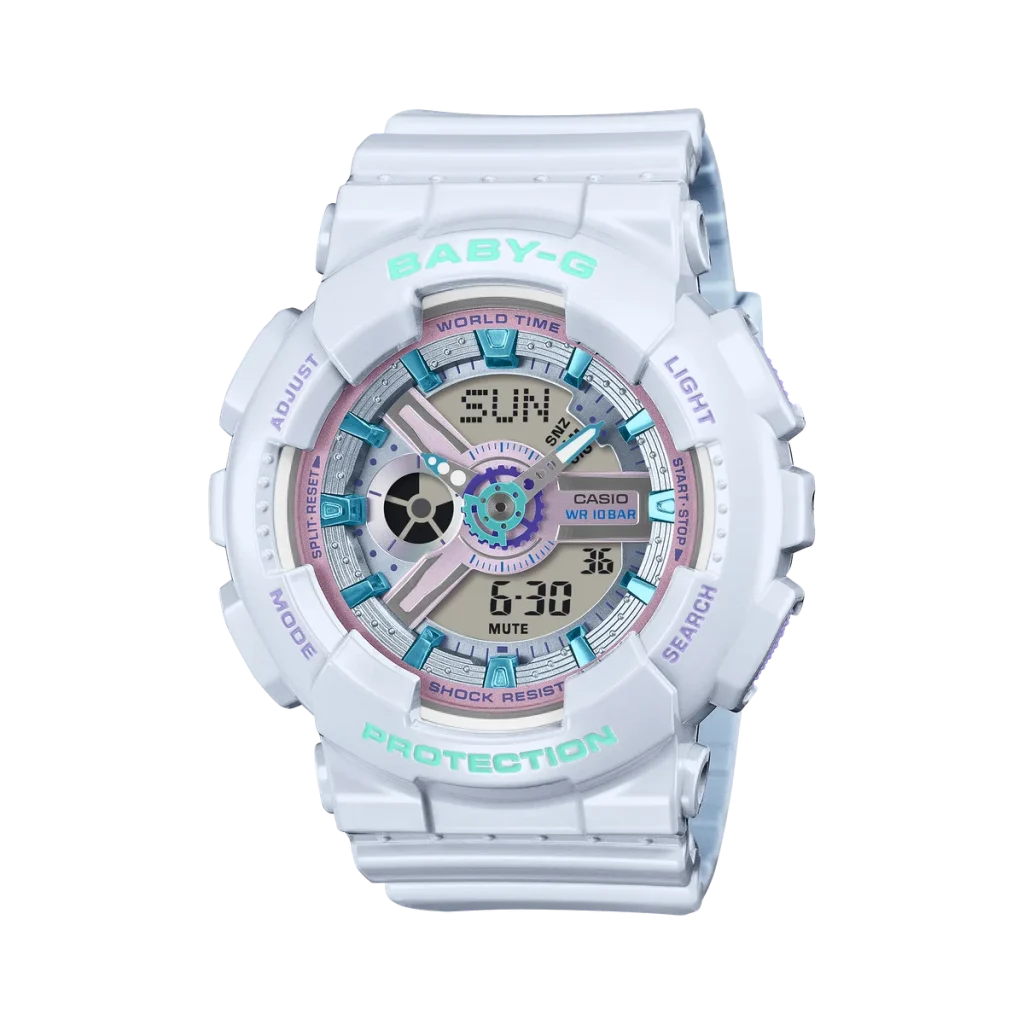 Reloj Casio Baby-G BA-110MC-7A blanco de frente