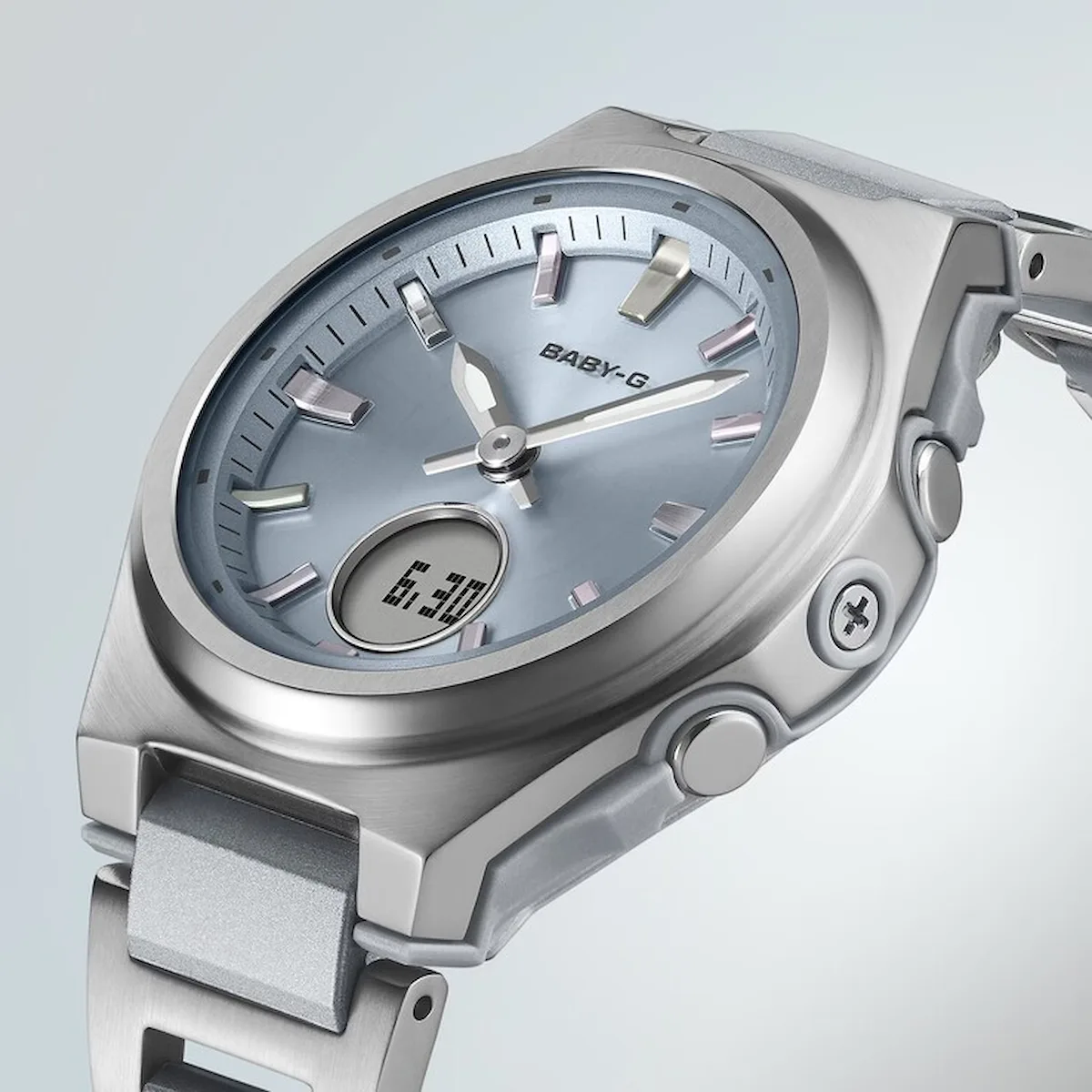 The Casio Baby-G BGA-3000 series watches feature a round digital display
