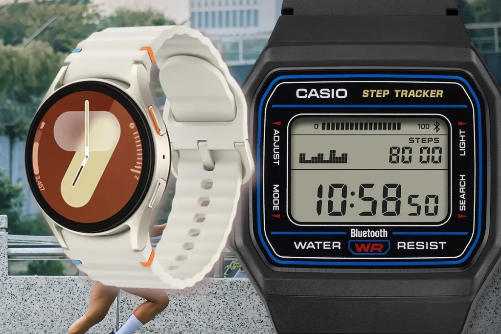 El Casio F-B100W, de 65 dólares, se mide a un Galaxy Watch7