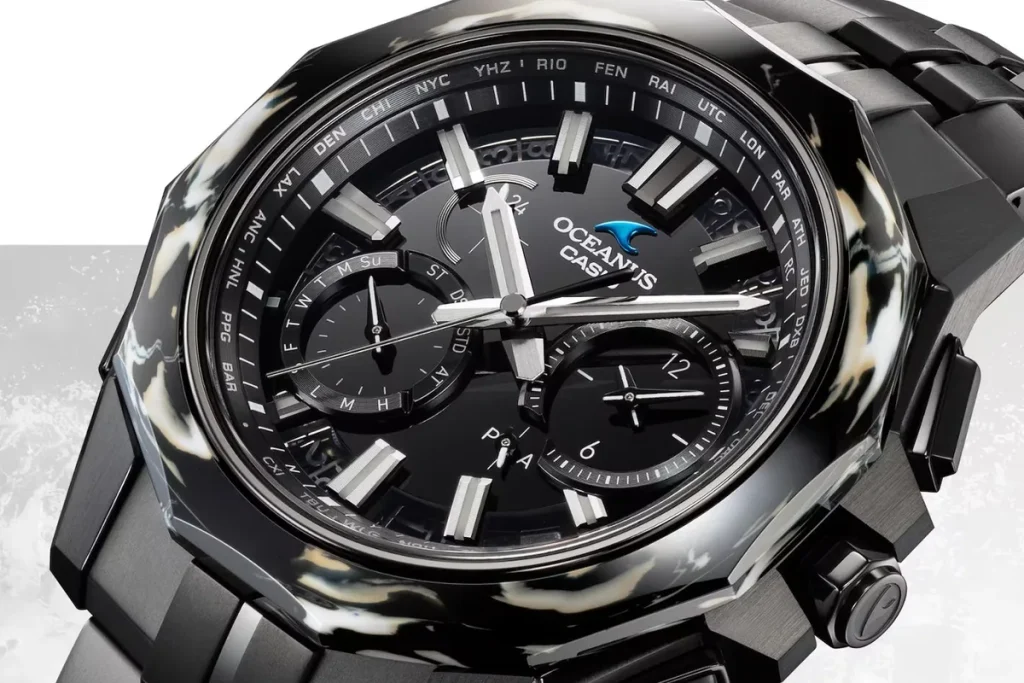 El Oceanus Manta de Casio estrena bisel de cerámica marmolada Casio Oceanus Manta — El Oceanus Manta de Casio estrena bisel de cerámica marmolada