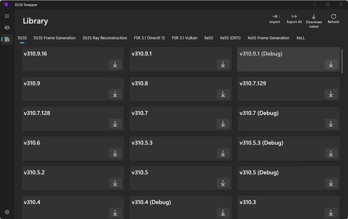 DLSS Swapper permite cambiar en bloque las DLL de DLSS, FSR y XeSS en varios juegos