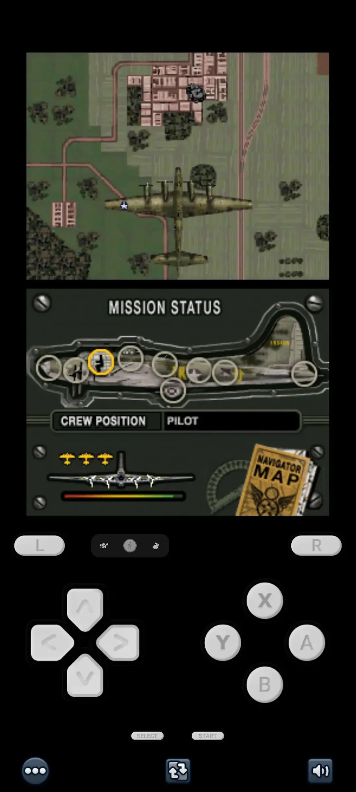 Juego ejecutándose en Pizza Boy Double Slice, un emulador de Nintendo DS para Android