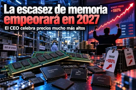 Micron avisa de que la escasez de memoria RAM empeorará en 2027 y los precios seguirán subiendo escasez memoria ram — La escasez de memoria RAM empeorará en 2027 y encarecerá todo