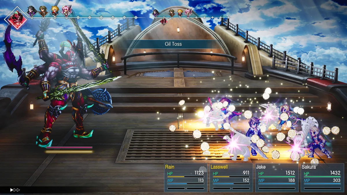 Captura de Final Fantasy Resonance con su estilo gráfico HD-2D