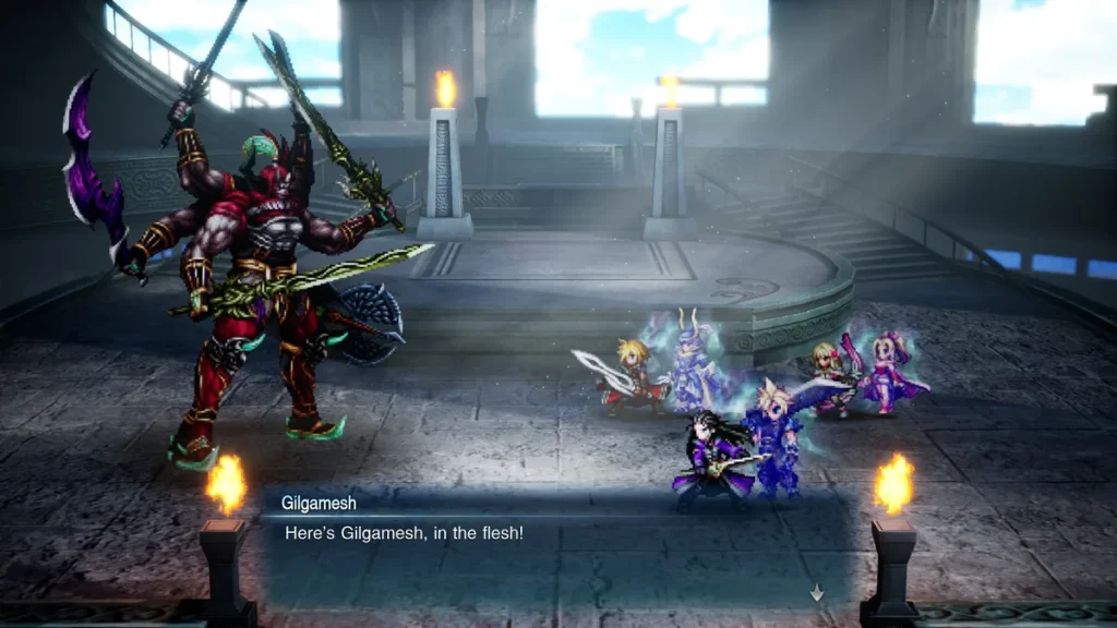 Escenario del juego Final Fantasy Resonance con estética HD-2D
