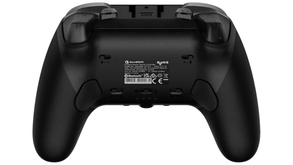 Parte trasera negra del mando GameSir G7 Pro 8K, compatible con PC