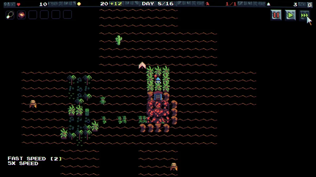 Partida de Gnomes en un mapa desértico con goblins avanzando hacia la torre, disponible en Steam