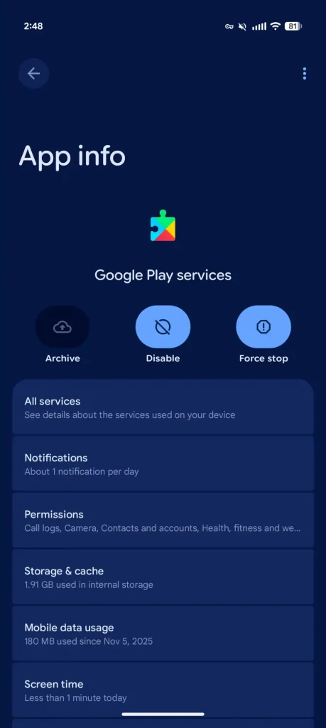 Google Play actualización galeria 2