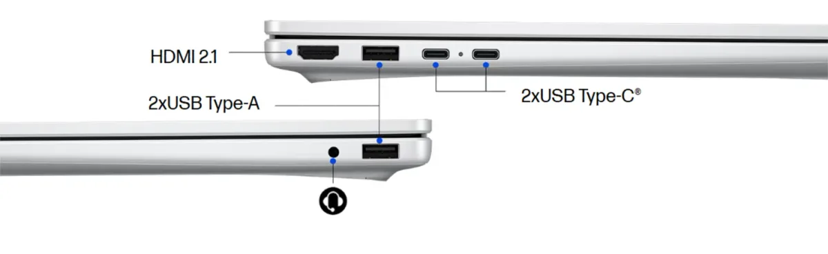 Portátil de 16 pulgadas de HP con procesador Snapdragon C visto de frente