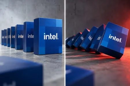 Intel se hunde un 30 % y las tecnológicas pierden más de un billón de dólares en bolsa Intel desplome Nasdaq 100 — Intel se hunde un 30 % y las tecnológicas pierden más de un billón de dólares en bolsa