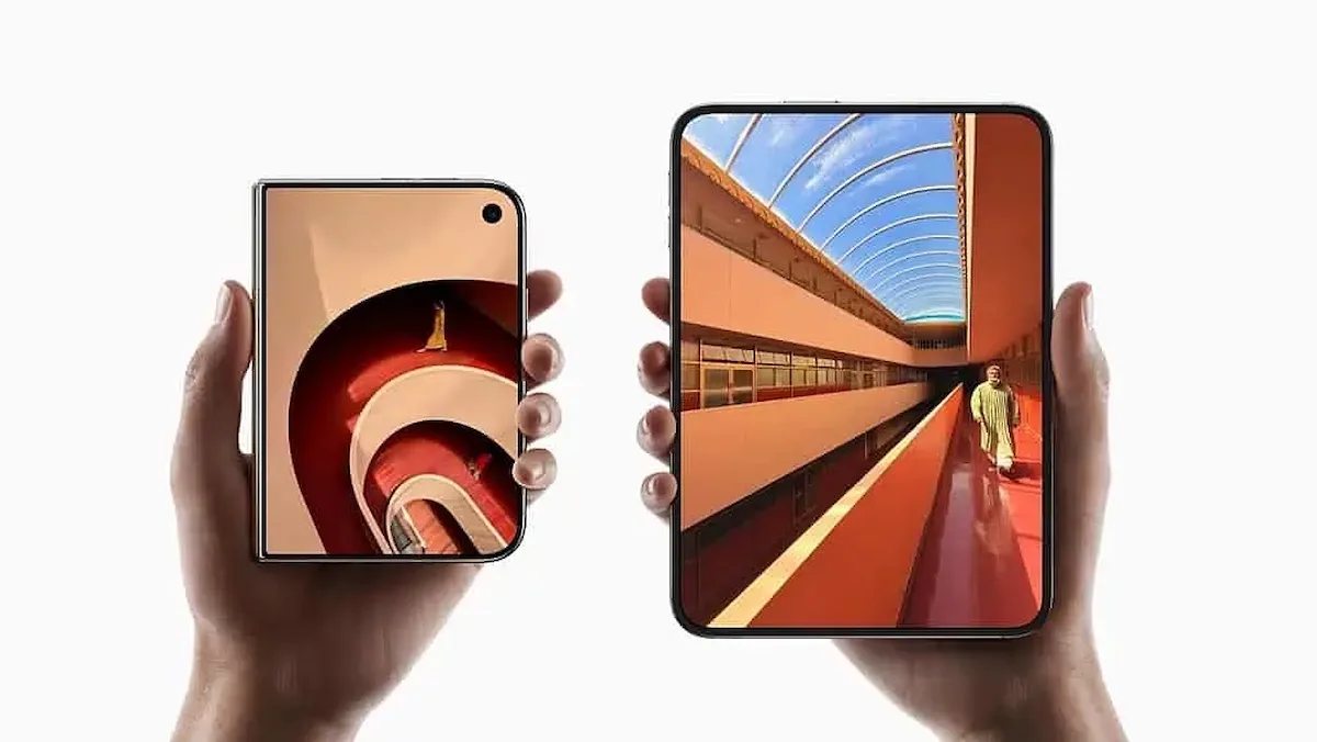 Render del teléfono plegable iPhone Duo con Face ID, criticado por el CEO de Nothing