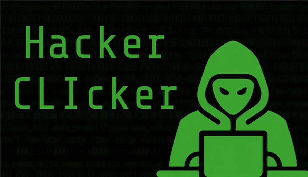 Hacker verde ante un portátil en Hacker CLIcker