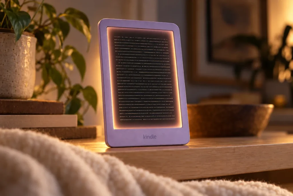 El Kindle básico de 2026 muestra un halo en los bordes con el brillo al máximo en modo oscuro El Kindle básico de 2026 muestra un halo en los bordes con el brillo al máximo en modo oscuro