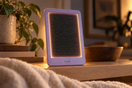 El Kindle básico de 2026 muestra un halo en los bordes con el brillo al máximo en modo oscuro