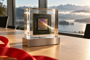 Huawei regala un recuerdo hecho con un chip real del Kirin 9050 Pro al cerrar su primera jornada técnica