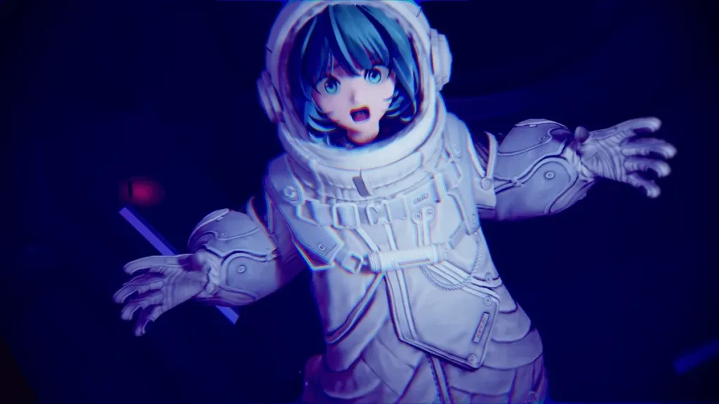 Laica con traje espacial en una captura del juego