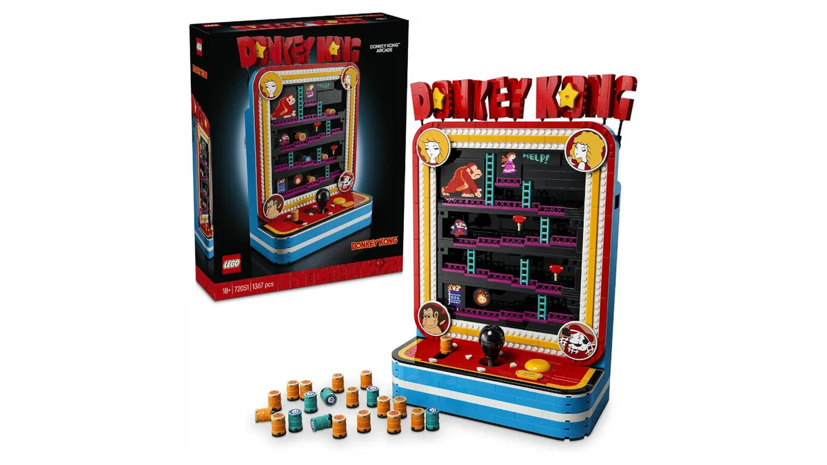 Lego Donkey Kong — Máquina recreativa LEGO de Donkey Kong con Jumpman