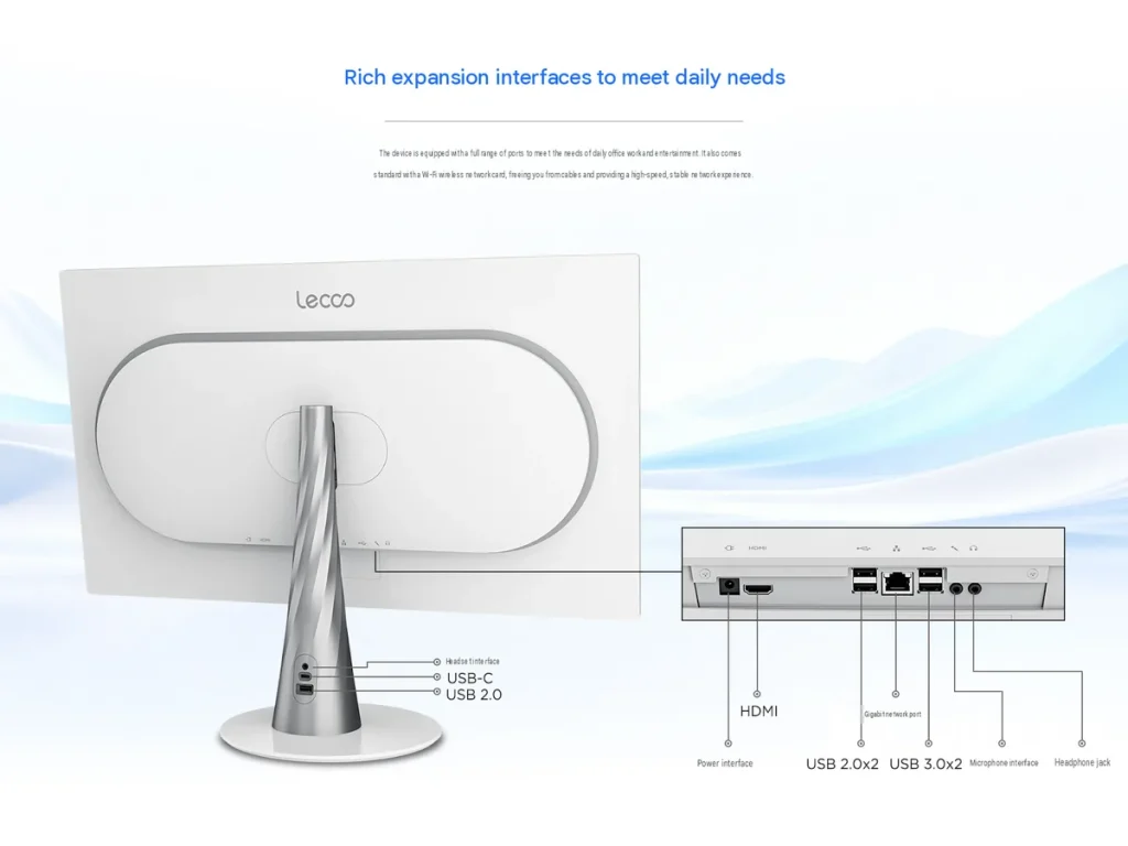 Lenovo launches affordable Intel-powered AiO — Port configuration and the back (machine translated)
