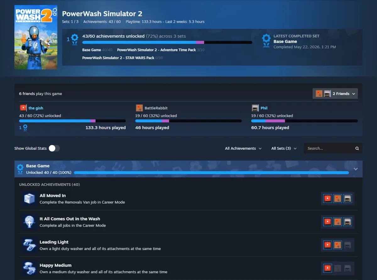 Captura de la interfaz de Steam con el nuevo sistema de logros de Steam