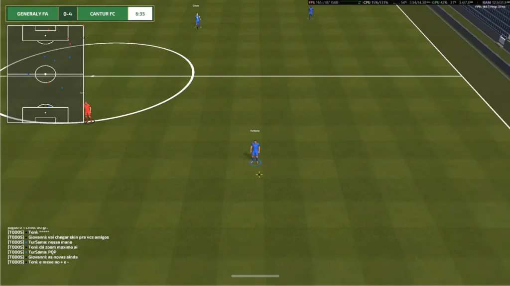 A screenshot from Global Football