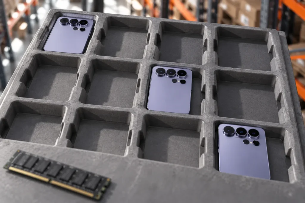 Los envíos de móviles caen un 20 % en el tercer trimestre de 2026 por la crisis de los chips de memoria