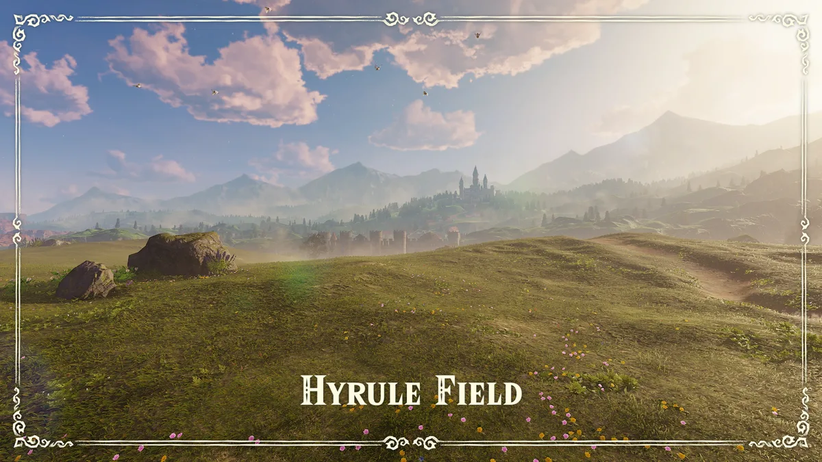 Link recorre el Campo de Hyrule en el remake