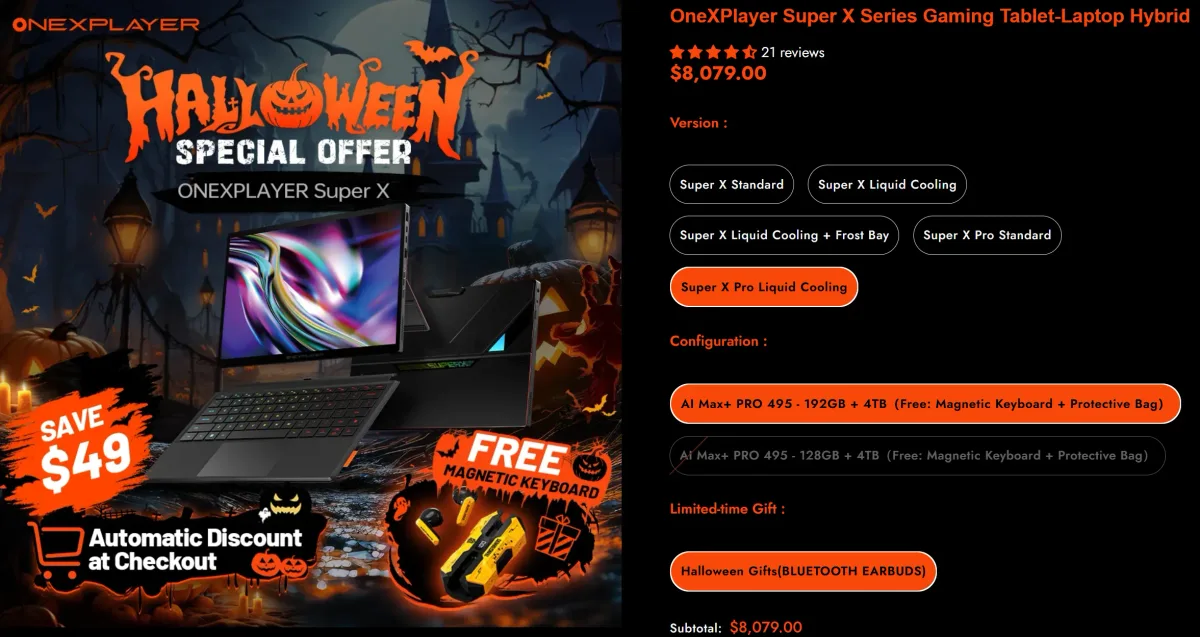 ONEXPLAYER Super X Pro, la tableta con refrigeración líquida y 192 GB que cuesta 8.079 dólares