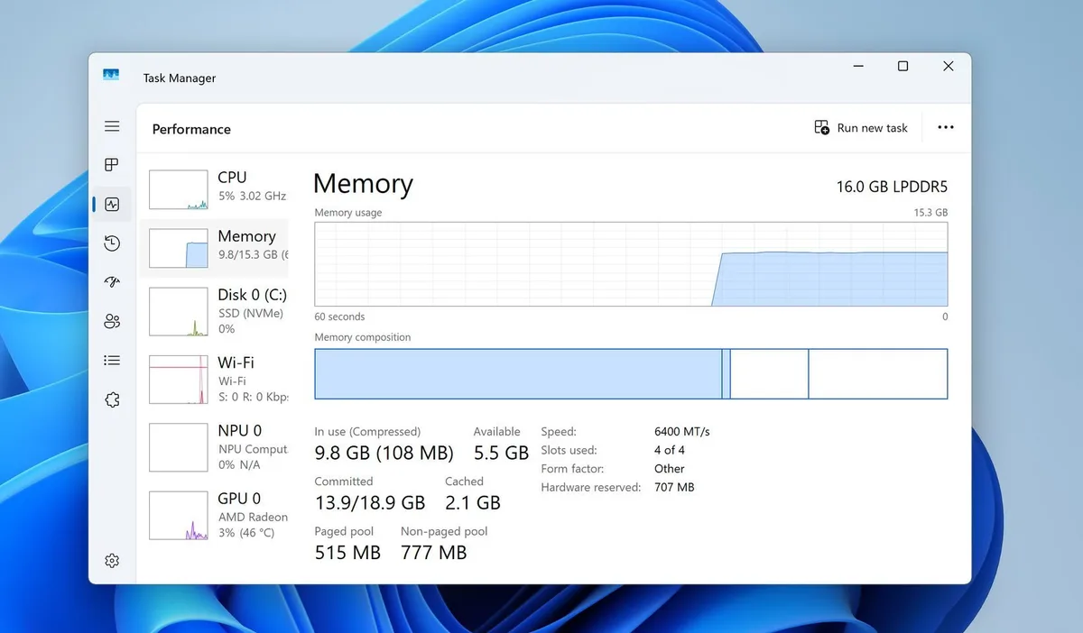 optimización RAM Windows 11 — optimizacion ram windows 11 26h2 consumo imagen 1