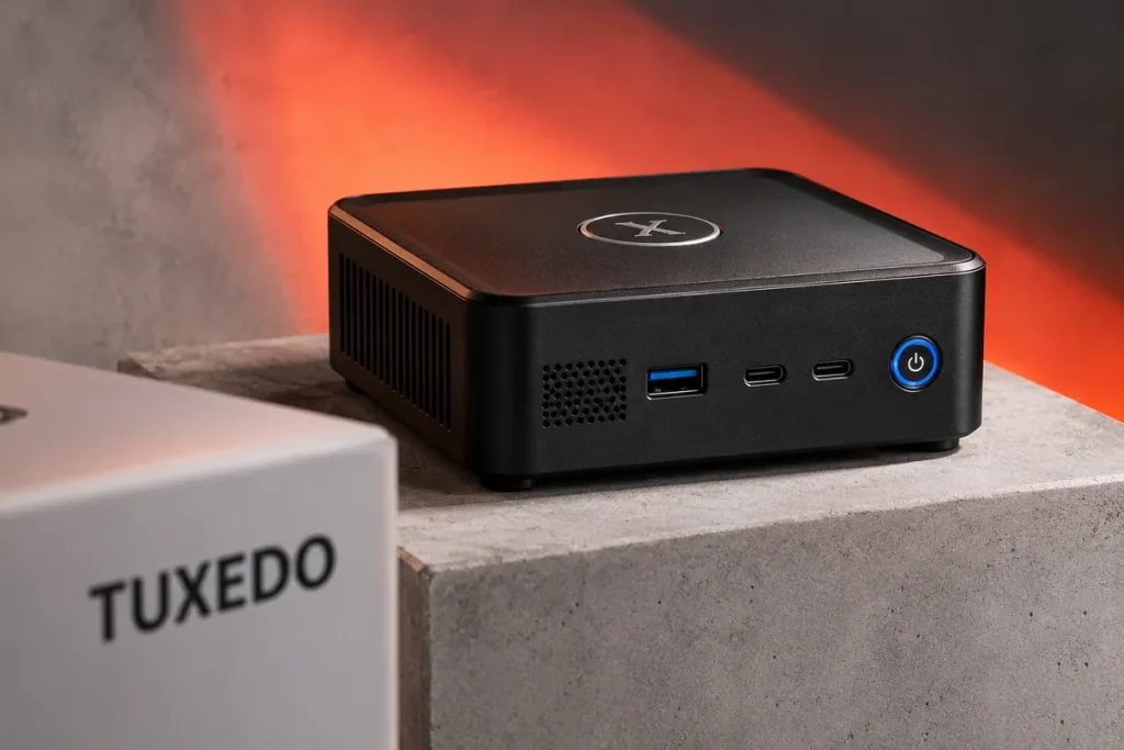 TUXEDO lanza el Nano Pro Gen15, un mini PC Linux con Core Ultra X7 358H y hasta 128 GB de DDR5 Panther Lake mini PC — TUXEDO lanza el Nano Pro Gen15, un mini PC Linux con Core Ultra X7 358H y hasta 128 GB de DDR5