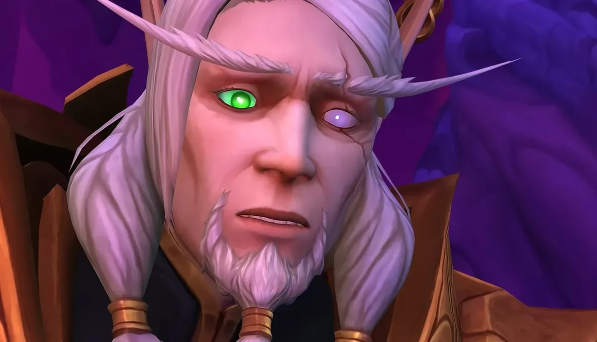 Lor'themar de World of Warcraft reaccionando a la mala calidad de la escritura del juego