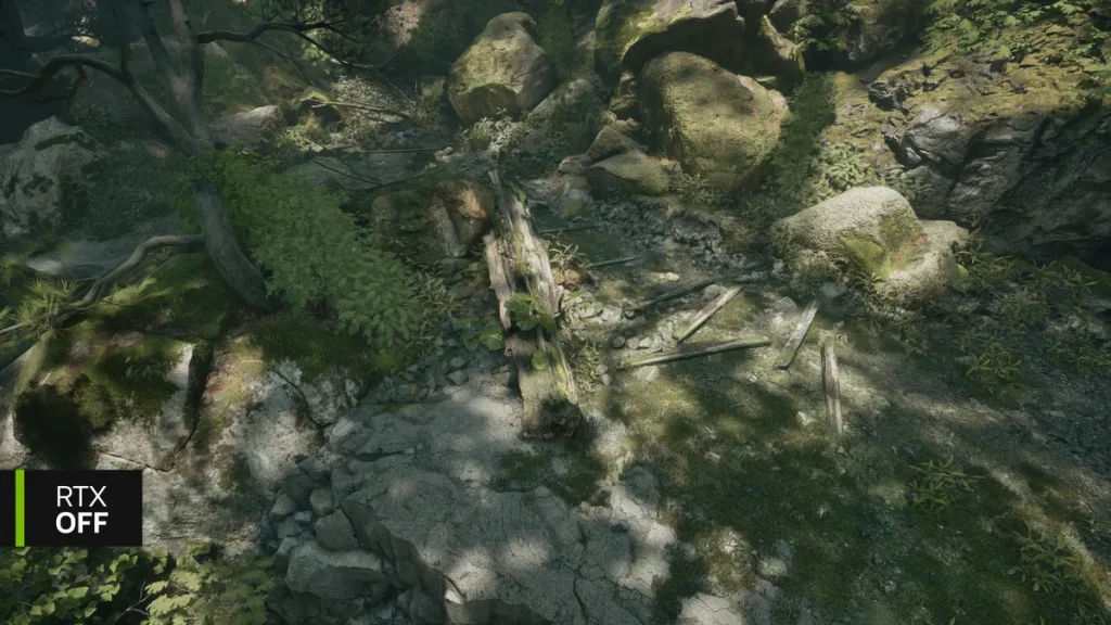 Escena de Phantom Blade Zero con las mejoras de path tracing de NVIDIA