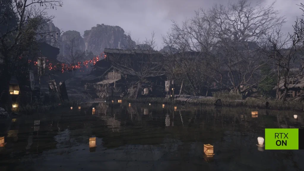 Otra escena de Phantom Blade Zero en PC con path tracing desactivado