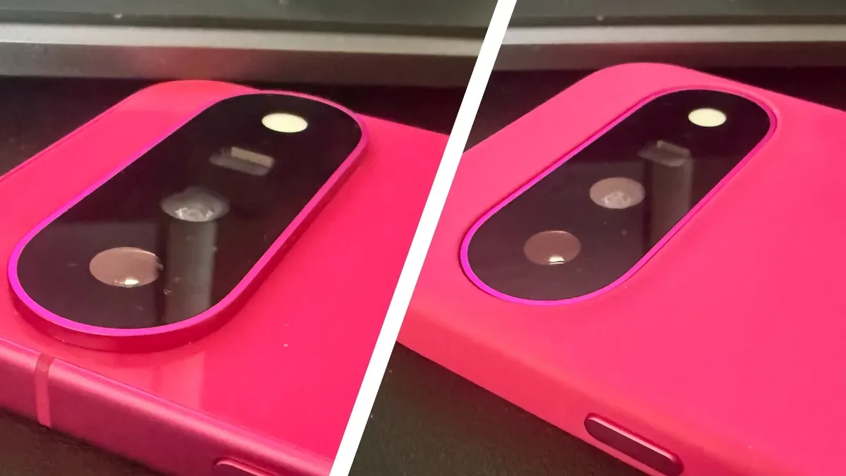 Comparación del módulo de cámaras del Google Pixel 11 con y sin la funda oficial de Google