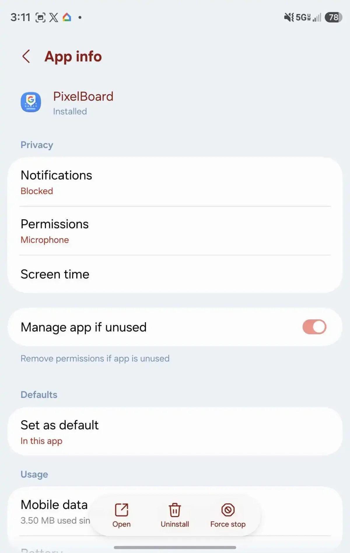 Pixel 11 Rambler — Captura de ajustes de Gboard relacionados con Rambler en Android
