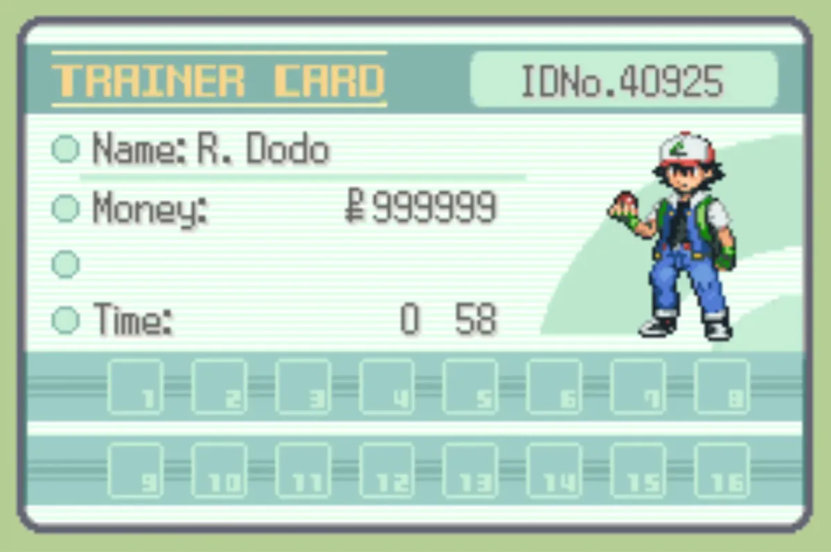 Pokémon Crystal Advance Redux Cheats - Max Money