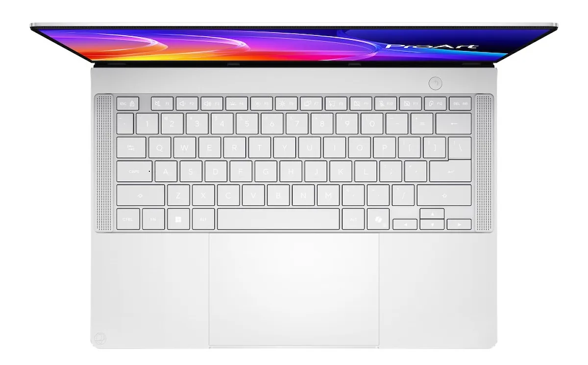 Disposición del teclado y el trackpad del Asus ProArt P14